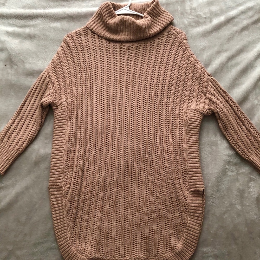 Dusty rose cowl neck sweater